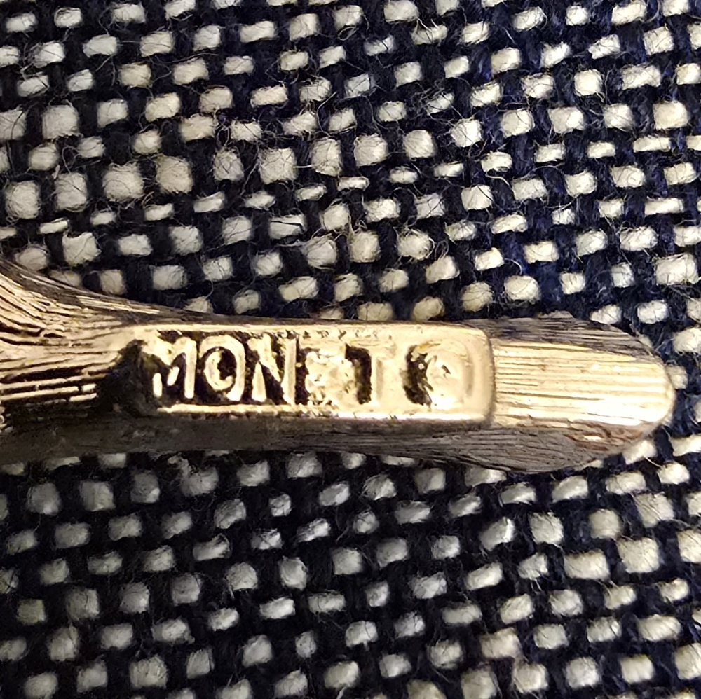 Monet Silver Textured Brooch - Picture 3 of 3